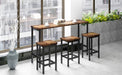 Counter Height Extra Long Dining Table Set with 3 Stools Pub Kitchen Set