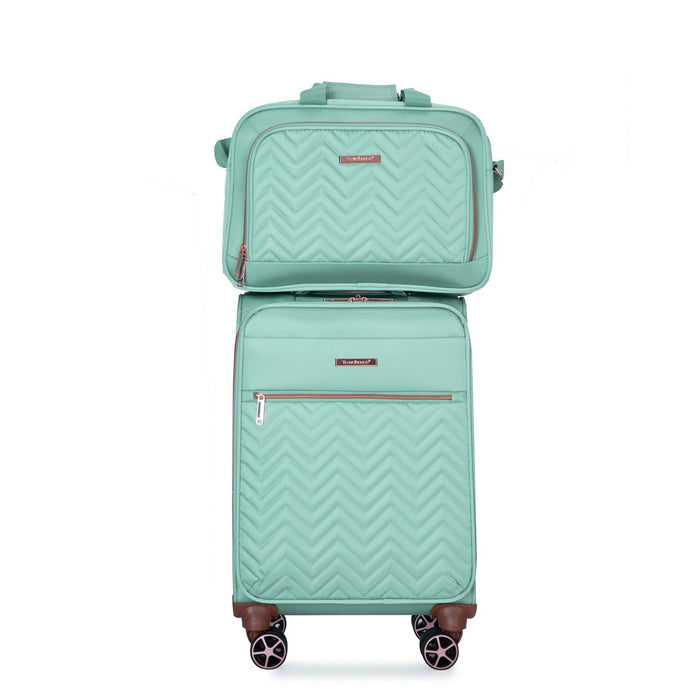 4-Piece Set (16/20/24/28) ,Softshell Suitcase Spinner Wheels Terylene Luggage Sets Carry On Suitcase Luggage Lightweight Durable Suitcase Green