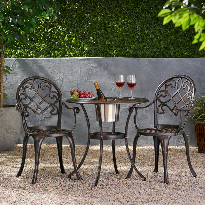 CAMDEN 3PC CAST BISTRO SET W ICE BUCKET - DTYStore