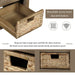 Rustic Storage Bench with 3 Drawers and 3 Rattan Baskets, Shoe Bench for Living Room, Entryway