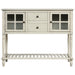 Sideboard Console Table with Bottom Shelf, Farmhouse Wood/Glass Buffet Storage Cabinet