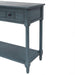 TREXM Daisy Series Console Table Traditional Design with Two Drawers and Bottom Shelf (Navy)