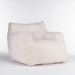 010-Soft Teddy Fabric Tufted Foam Bean Bag Chair With Teddy Fabric Ivory White