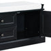 TREXM Storage Bench with 2 Drawers and 2 Cabinets, Shoe Bench with Removable Cushion for Living Room, Entryway (Black)