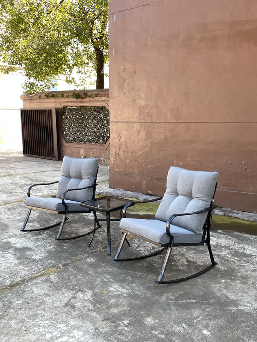 ROCKER SET CHAIR AND TEAPOY Medium grey - DTYStore