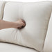 Modern Upholstered Sofa with Console, Cupholders, USB Ports, and 4 Pillows for Living Room - DTYStore