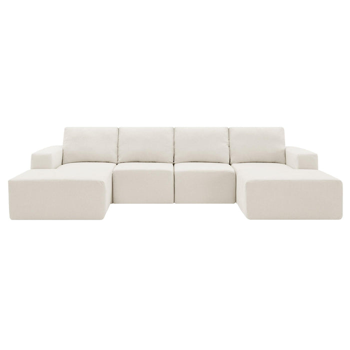 110*72" Modular U Shaped Sectional Sofa,Luxury Chenille Floor Couch Set,Upholstered Indoor Furniture,Foam-Filled Sleeper Sofa Bed for Living Room,Bedroom,Free Combination,3 Colors