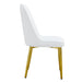 2 modern dining chairs, sleek PU leather backrest, and gold metal legs bring a comfortable home experience to the kitchen, bedroom, and office.W1151P183322 - DTYStore