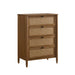 Vichy Wood and Rattan 4-Drawer Chest - DTYStore