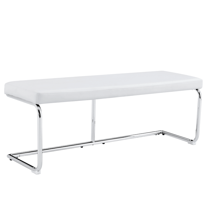 White Shoe Changing Stool, Silver Metal Legs, Sofa Stool Dining Chair, suitable for bedroom ,fitting room, storage room, dining room, living room.