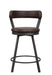 Metal Base 24-inch Counter Height Chairs Set of 2pc Brown Seat 360-degree Swivel Faux Leather Upholstered Dining Room Furniture - DTYStore