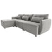 113.3" Convertible Sectional Sofa Couch 3-Seat L-Shaped with Movable Ottoman and USB