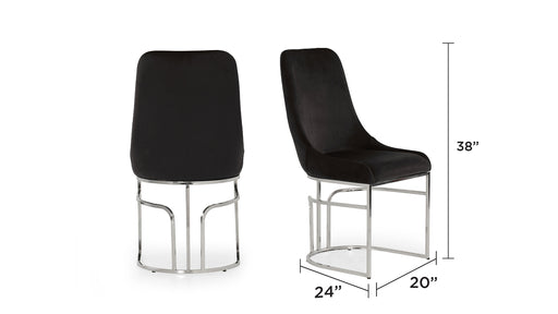 Emrald Modern Style 2PC Dinning Chairs made with wood and Steel Legs Black - DTYStore
