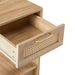 15.75" Rattan End table with drawer, Modern nightstand, side table for living room, bedroom,natural - DTYStore