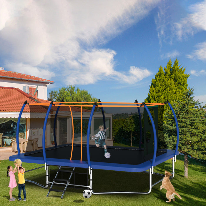 10X16FT Outdoor Square Trampolines for Kids Adults Long Rectangular Tumbling Trampoline - DTYStore