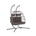 2 Person Outdoor Rattan Hanging Chair Patio Wicker Egg Chair - DTYStore