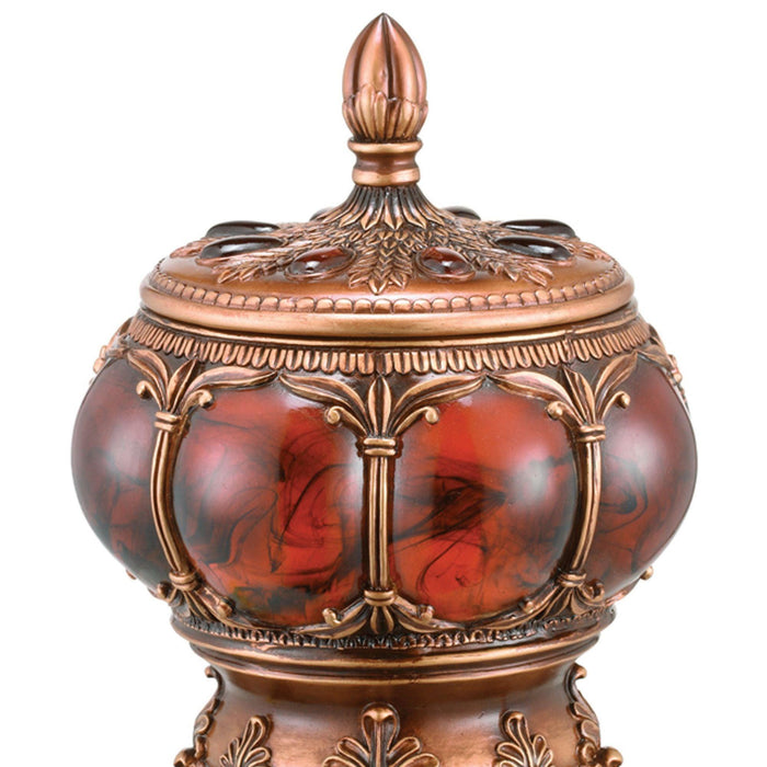 11.5" Tall Polyresin Decorative Jewelry Box, Victorian Style