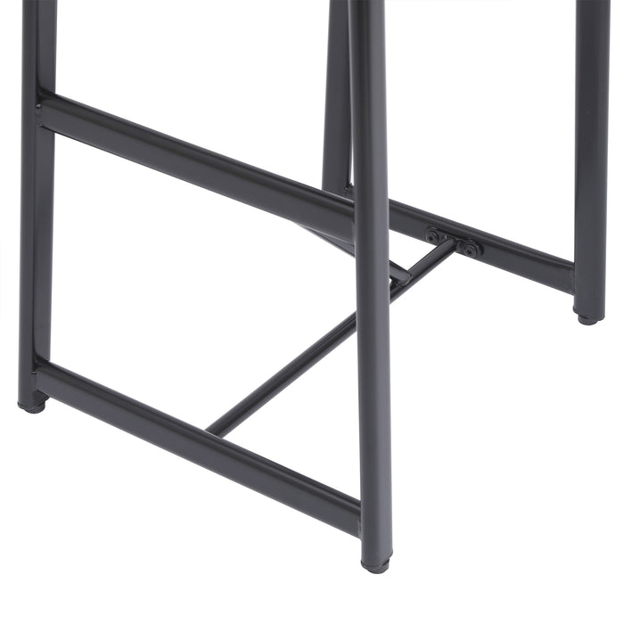 27''H Barstool Set of 3 Wooden Round Bar Stools with Footrest Modern Kitchen Chairs for Counter (Black & Black) - DTYStore