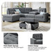 Orisfur. Sectional Sofa with Reversible Chaise Lounge, L-Shaped Couch with Storage Ottoman and Cup Holders