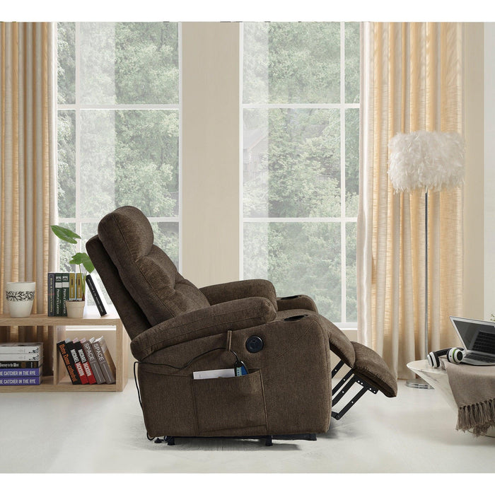 Liyasi Electric Power Lift Recliner Chair Sofa with Massage and Heat for Elderly, 3 Positions, 2 Side Pockets and Cup Holders, USB Ports, High-end quality fabric