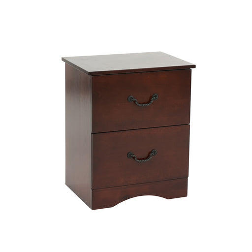 2 Drawers Pine Wood Nightstand, Cherry - DTYStore