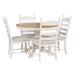 5-Piece Retro Functional Dining Table Set with Round Extendable Table and 4 Chairs