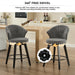 008-Wing Back Swivel Bar Stools Set of 2 - 25' Counter Height Adjustable Stools with Solid Wood Legs & Chenille Upholstery, Leveling Feet for Kitchen Island, Home Pub or Dining Room, Dark Grey - DTYStore