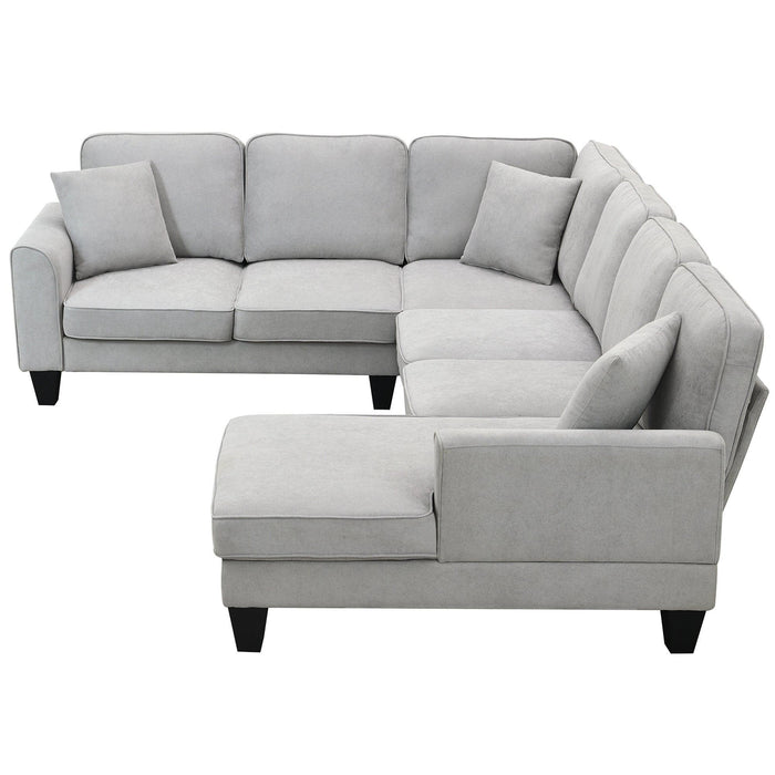 Modern U Shape Sectional Sofa Set with 3 Pillows for Living Room, Apartment, Office