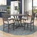 5-Piece Round Dining Table and Chair Set with Special-shaped Legs and Hollow Chair Back