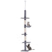 9' Adjustable Height Floor-To-Ceiling Vertical Cat Tree - Grey and White