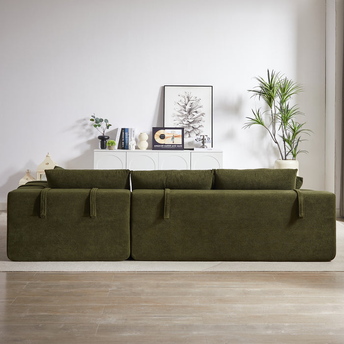 Modern Chenille Upholstered Sectional Sofa Couch Set,Modular 108" L Shaped Sectional Living Room Sofa Set With 6 Pillows,Free Combination Sofa Couch for Living Room,Bedroom(Right Chaise) - DTYStore