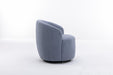 Teddy Fabric Swivel Accent Armchair Barrel Chair With Black Powder Coating Metal Ring,Light Blue