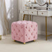 Pink Modern Velvet Upholstered Ottoman, Exquisite Small End Table, Soft Foot Stool,Dressing Makeup Chair, Comfortable Seat for Living Room, Bedroom, Entrance