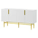 Modern Elegant 4-door Sideboard Gold Metal Handle Buffet Cabinet for Dining Room, Living Room, Bedroom, Hallway