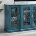 63" TV Stand, Sideboard Buffet ,Storage Cabinet, Teal Blue