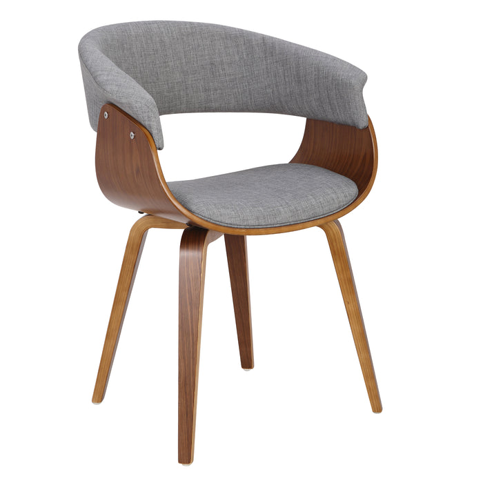 Vintage Mod Mid-Century Modern Dining/accent Chair in Walnut Wood and Light Grey Fabric by LumiSource - Set of 2 - DTYStore