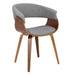 Vintage Mod Mid-Century Modern Dining/accent Chair in Walnut Wood and Light Grey Fabric by LumiSource - Set of 2 - DTYStore