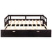 Wooden Daybed with Trundle Bed and Two Storage Drawers , Extendable Bed Daybed,Sofa Bed for Bedroom Living Room,Espresso - DTYStore