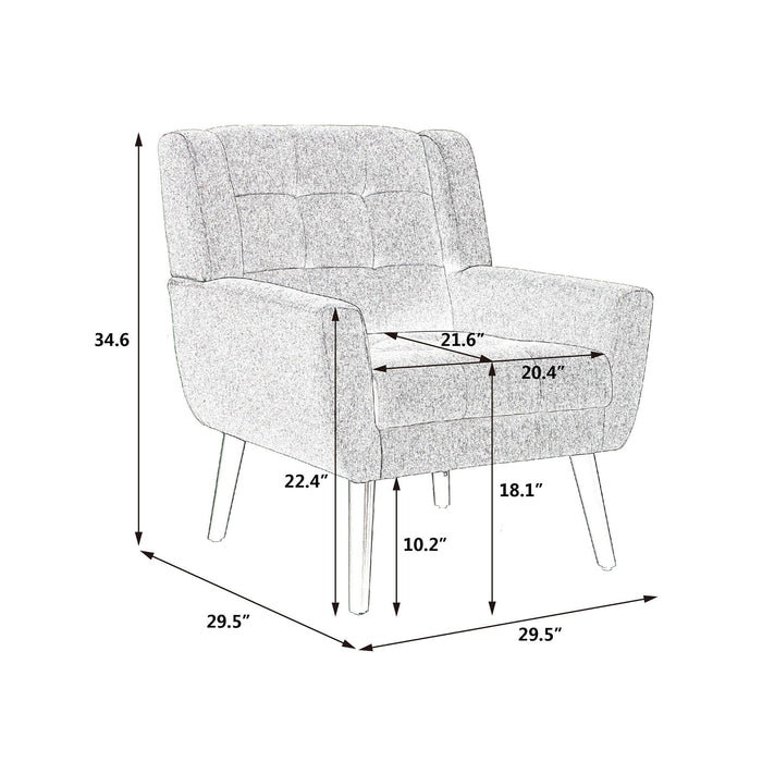 Modern Soft Linen Material Ergonomics Accent Chair Living Room Chair Bedroom Chair Home Chair With Black Legs For Indoor Home - DTYStore