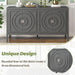 Retro Sideboard Door with Circular Groove Design and Round Metal Door Handle for Entrance, Dining Room, Living Room - DTYStore