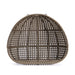 Brown Wicker Hanging Double-Seat Swing Chair with Stand w/Beige Cushion - DTYStore