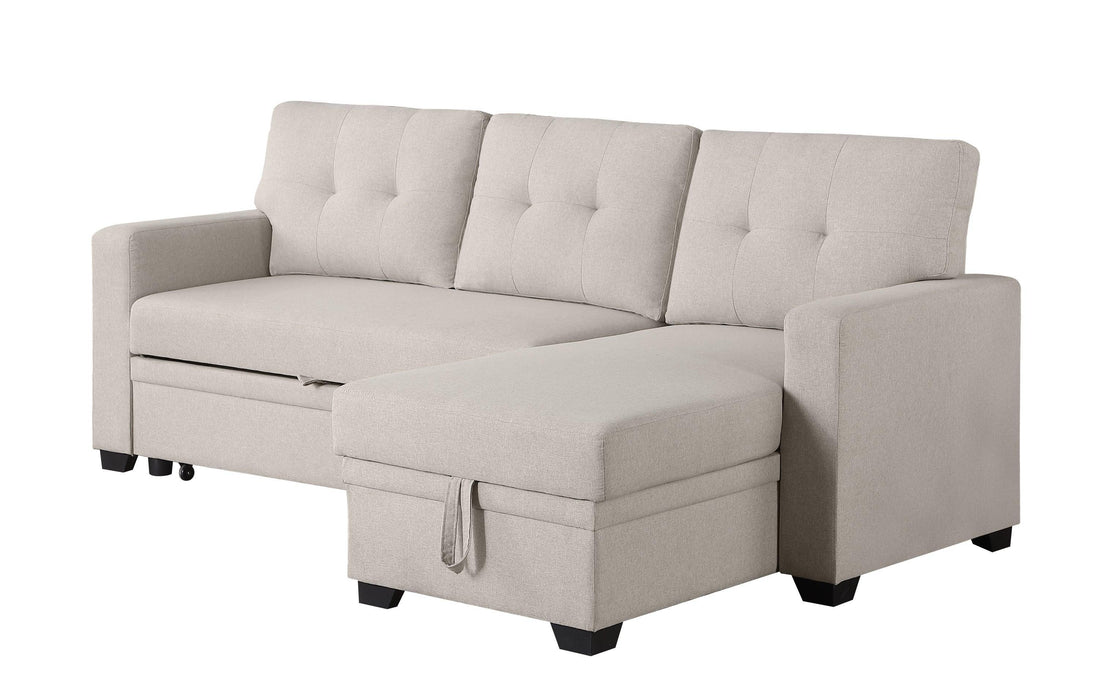 Upholstered Pull Out Sectional Sofa with Chaise for Comfortable Living Spaces