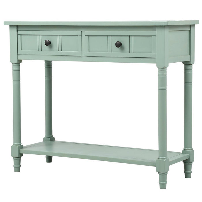 Daisy Series Console Table Traditional Design with Two Drawers and Bottom Shelf