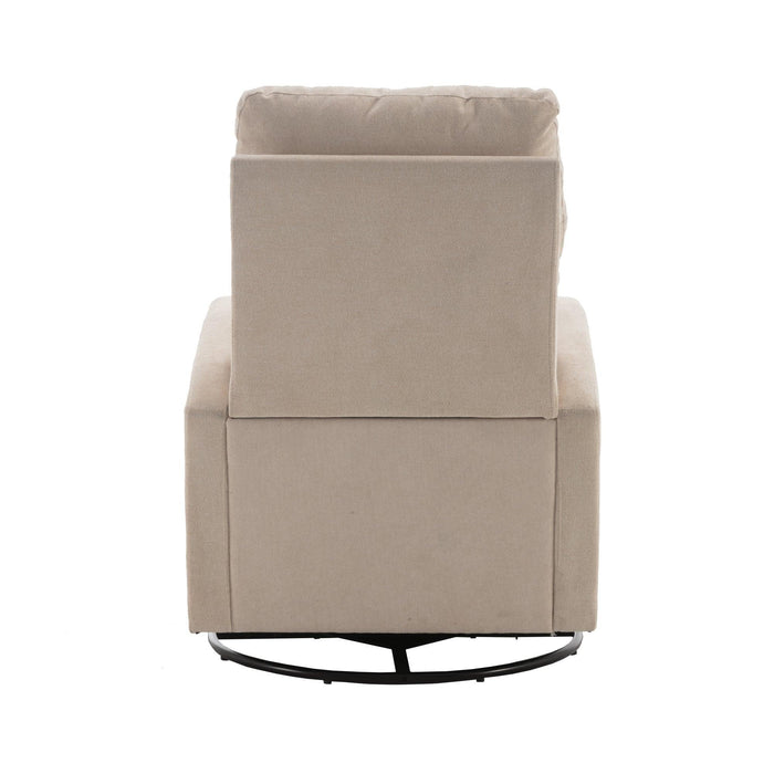 JiaDa Upholstered Swivel Glider.Rocking Chair for Nursery in Beige.Modern Style One Left Bag