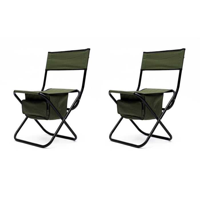 2-piece Folding Outdoor Chair with Storage Bag, Portable Chair for Indoor and Outdoor Use