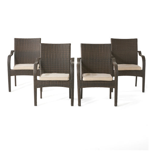 Outdoor Wicker Chairs, 56225.00CHRBRN KD, 4pcs - DTYStore