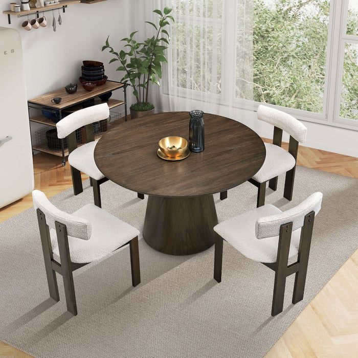 Wooden Dining Chairs Set of 2, Modern Boucle Upholstered Kitchen Side Chairs,Mid Century Modern Kitchen Chairs with Open Back Farmhouse Wooden Side Chairs for Dining Room,Living Room,Restaurant - DTYStore