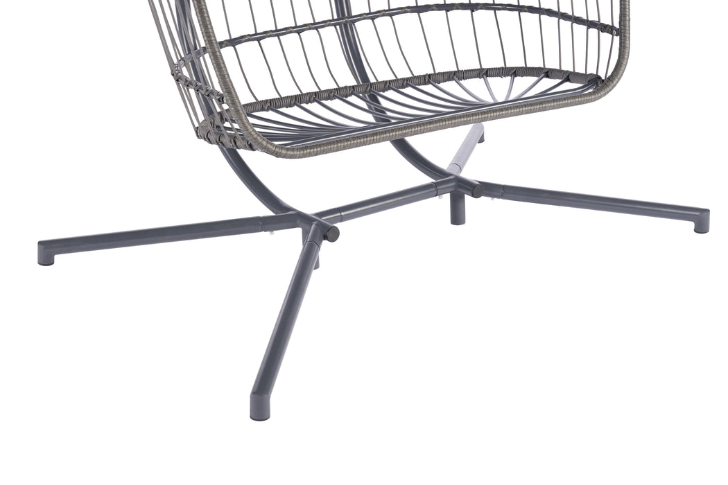 2 Person Outdoor Rattan Hanging Chair Patio Wicker Egg Chair - DTYStore