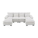 Modern U-shaped Sectional Sofa with Waist Pillows, Sleeper Couch with Chaise Lounge,6-seat Upholstered Symmetrical Sofa