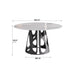 53" Round Marble Dining Table with Black Iron Metal Base, Artificial Marble for 6 People, Dining Room/Living Room Kitchen Dining Table,White (Dining Table Only) - DTYStore